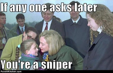 hillary sniper fire